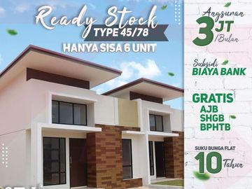 RUMAH TEMBESI TIPE 45 SUKU BUNGA FLAT & GRATIS SURAT