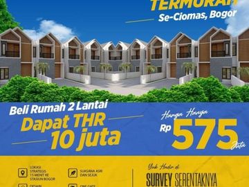 Rumah 2 Lantai harga 1 lantai dekat kota dan stasiun bogor