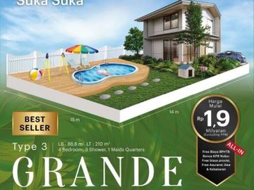 Dijual Hunian 2 Lantai dengan Taman Besar Type Grande Rolling Hills Makassar | 0