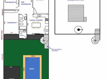 Moliere 1875, CABA/ casa 3 ambientes / 2 baños/ fondo, pileta, quincho, terraza, 220M2 u$s 350.000