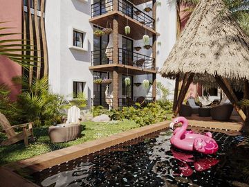 Penthouse con alberca privada, roof top con alberca y asador, area de hamacas, p