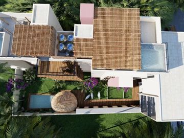 Penthouse con alberca privada, roof top con alberca y asador, area de hamacas, p
