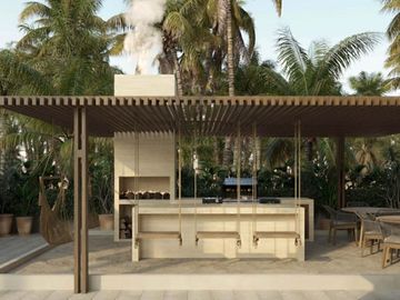 Condominio cerca del mar con terraza, asador y barra de entretenimiento
