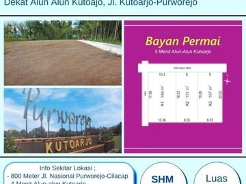 Keluarga Bahagia Miliki SHM: Dekat Alun-alun Kutoarjo, 500 Rb-an/Meter