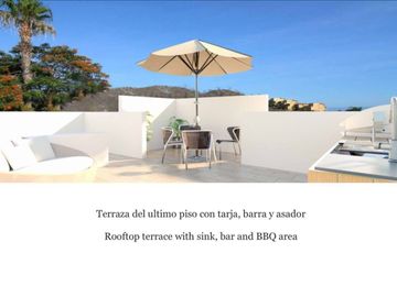 Villa con terraza y vista panorámica, Casa club, amenidades, El tezal, en venta.