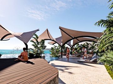 Terreno con vista al mar, club de playa, amenidades en venta, El Tejon, Huatulco