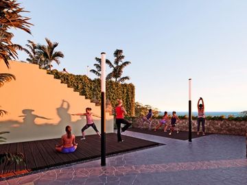 Terreno con vista al mar, club de playa, amenidades en venta, El Tejon, Huatulco
