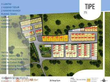 3 Lantai Rumah Malang Batu Tipe 75 Dikelilingi Tempat Wisata