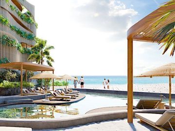 Penthouse vista al mar, terraza privada de 196 m2, alberca frente al mar, diseño