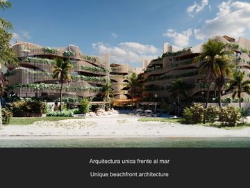 Penthouse vista al mar, terraza privada de 196 m2, alberca frente al mar, diseño