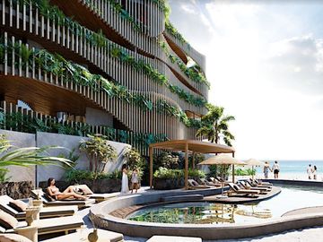 Penthouse vista al mar, terraza privada de 196 m2, alberca frente al mar, diseño