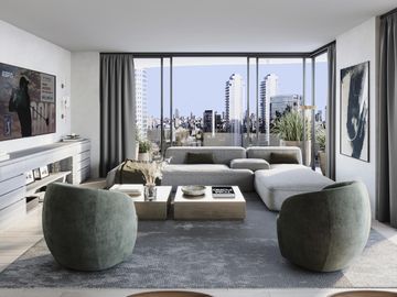 Osten Tower Puerto Madero - 1 Dormitorio con balcón terraza y parrilla