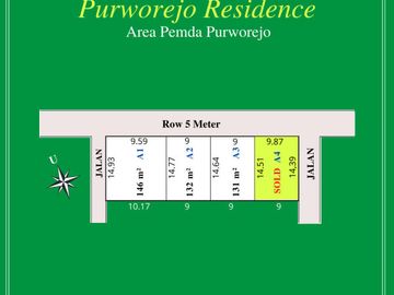 Dijual Tanah SHM Pusat Kota Purworejo, 3 Jt-an/m