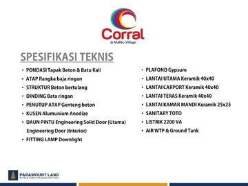 Cluster Corral @Malibu Village Harga Menarik di Paramount Land Tangerang