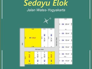 Jl.Jogja-Wates KM 9 Ke Selatan, Dijual Tanah Kavling 100Jt-an Sedayu Elok
