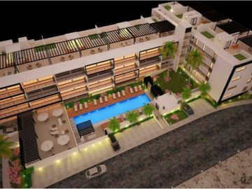 Departamento con casa club y alberca, gimnasio, centro de negocios, pool bar