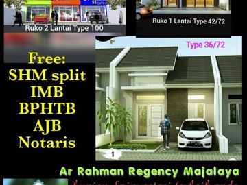 Rumah kawasan dibawah 200Jt, Legalitas SHM On Hand, Disc 15% ; Ar Rahman Regency