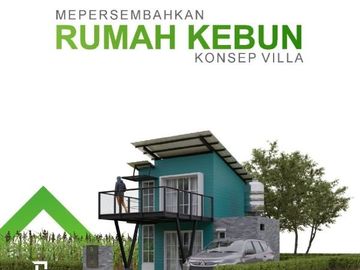 di Jual Rumah Kebun Minimalis Konsep Villa di Gowa