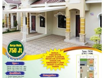 Dijual rumah baru Jatiluhur Jatiasih bebas banjir bonus canopy