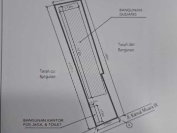 Gudang Kamal Muara 1650m2 Siap Pakai Disewa.or Dijual