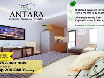 Studio (25sqm) for sale in Antara Condominium for P200/day!