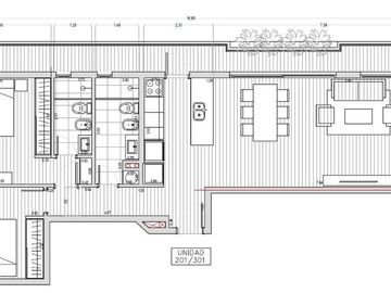 Apartamento 2 dormitorios con amplia terraza en Punta del  Este, Playa Mansa parada 39