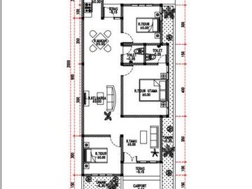 Rumah kavling 3 kamar 1 lantai.