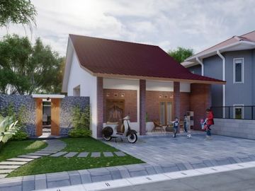 Rumah Limasan Konsep Villa Hadap Jalan Aspal di Prambanan Klaten