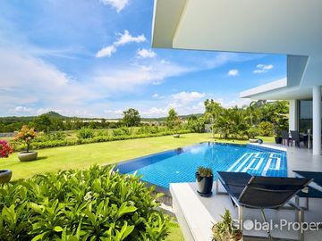 Private luxury modern house with pool and garden