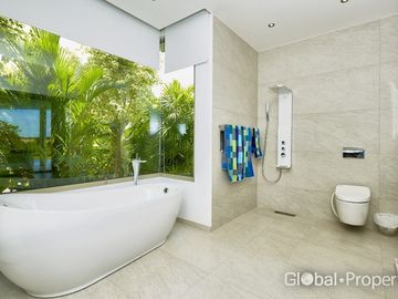 Private luxury modern house with pool and garden