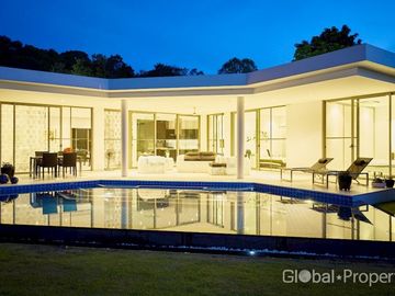 Private luxury modern house with pool and garden