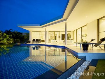Private luxury modern house with pool and garden