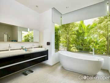 Private luxury modern house with pool and garden