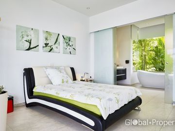 Private luxury modern house with pool and garden