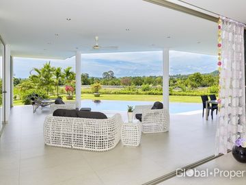 Private luxury modern house with pool and garden