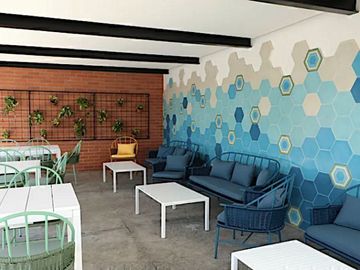 Departamento 1 recamaras más estudio, con alberca, área de juegos para niños