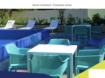 Departamento 1 recamaras más estudio, con alberca, área de juegos para niños