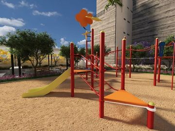 Departamento 1 recamaras más estudio, con alberca, área de juegos para niños