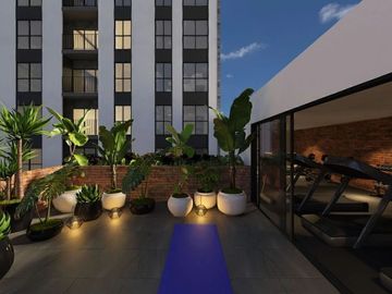 Departamento 1 recamaras más estudio, con alberca, área de juegos para niños