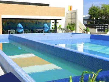 Departamento 1 recamaras más estudio, con alberca, área de juegos para niños