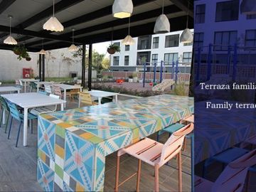 Departamento 1 recamaras más estudio, con alberca, área de juegos para niños