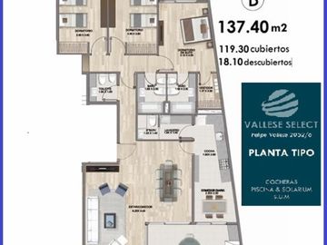 Hermoso 4 amb. Con balcón al frente y al contrafrente c/parrilla propia   Cochera y amenities