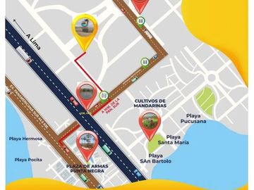 Venta de Lotes Comerciales 165 m2 Panamericana Sur Km 44.5 Punta Negra