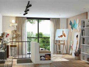 The Blizfield BSD modern tropis attic room and sky balcony