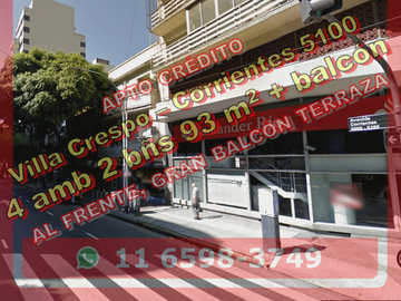 NUEVO PRECIO - Departamento en Venta en Villa Crespo 4 ambientes 2 baños 93 m2 – Corrientes 5100
