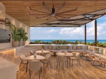 Departamento con vista al mar desde terraza lounge a la venta en Cozumel