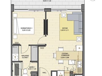 Vende departamento 1 dormitorio - Avenida Alemania