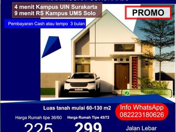 Rumah kartasura rumah murah kartasura rumah UMS Solo Rumah UIN Solo