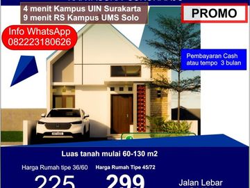 Rumah kartasura rumah murah kartasura rumah UMS Solo Rumah UIN Solo