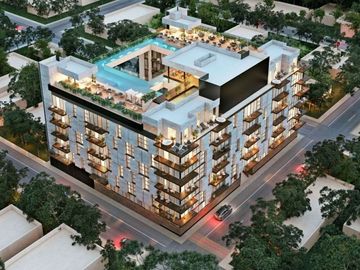 Apartamento a pasos de la Quinta Avenida, rooftop, en venta Playa del Carmen.